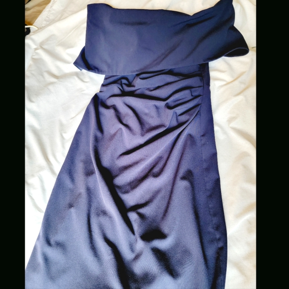 Vince Camuto popover cocktail blue dress